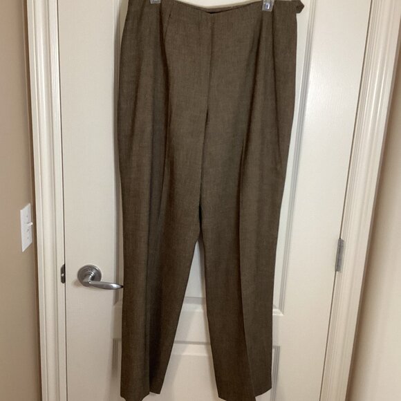 Jones New York Women's Size 12 Business Dress Pants Brown Wide Leg Vintage Style - Picture 2 of 7